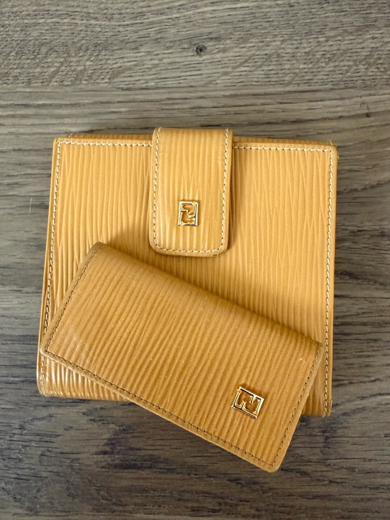 Fendi Handbags - Fendi Textured Leather Wallet Set